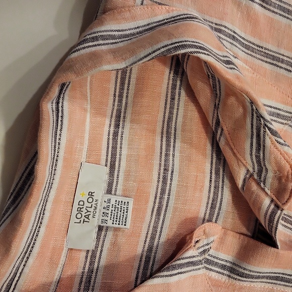 Lord & Taylor Size 2X mauve color stripped shirt. - Picture 3 of 3